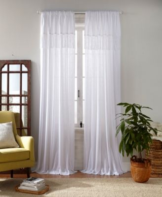 Elrene Home Fashions - Calypso 52" x 84" Macram&eacute; Tassel Semi-Sheer Curtain Panel