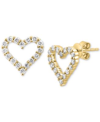 EFFY Collection - Diamond Open Heart Stud Earrings (1/2 ct. t.w.) in 14k Gold