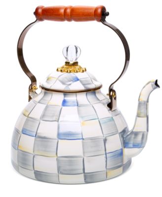 MacKenzie-Childs - Sterling Check 3-Qt. Enameled Steel Tea Kettle