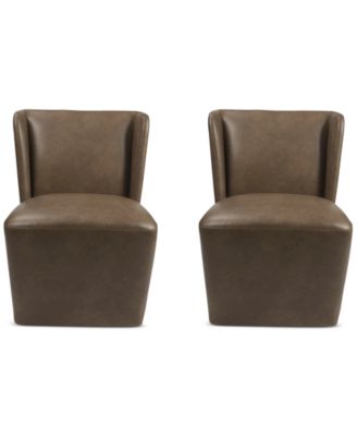 Furniture - Seham 2-Pc. Faux Leather Dining Chair Set