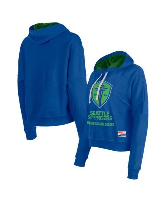 5th & Ocean - Women's Blue Seattle Sounders FC Throwback Pullover Hoodie