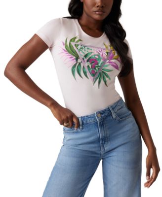 GUESS - Women's Embellished Graphic Print Short-Sleeve T-Shirt