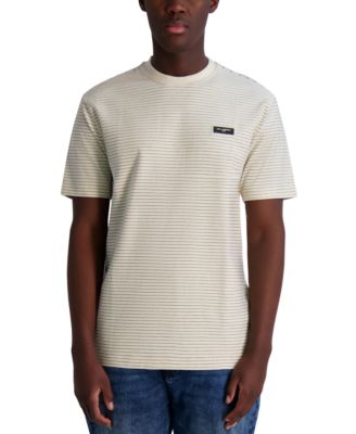 KARL LAGERFELD PARIS - Men's Textured Stripe Logo T-Shirt
