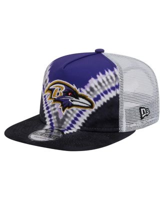 New Era - Men's Purple/Black Baltimore Ravens Throwback Dye Golfer Snapback Hat