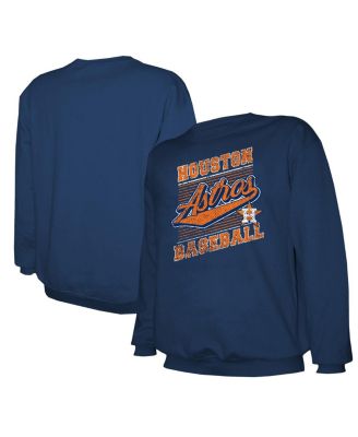 Stitches - Men's Navy Houston Astros Lightweight Crew Sweatshirt