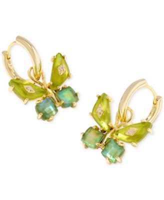 Kendra Scott - 14k Gold-Plated Mixed Stone Butterfly Charm Huggie Hoop Earrings