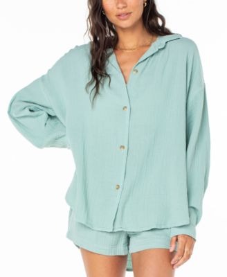 Roxy - Juniors' Morning Time Cotton Gauze Shirt