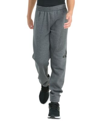 adidas - Big Boys Elastic-Waistband Essential Big Logo Fleece Heather Jogger Pants