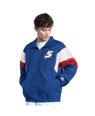 Starter - Men's Royal/Red Kyle Larson HendrickCars.com Yard Line Full-Zip Jacket