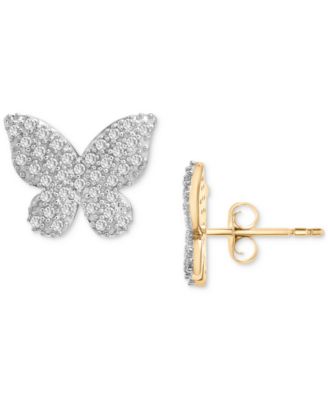 Wrapped - Diamond Butterfly Stud Earrings (1/6 ct. t.w.) in 14k Gold