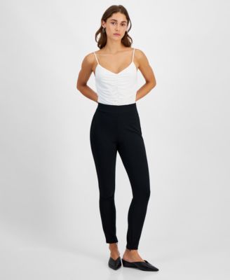 Bar III - Petite Side-Zip Ponte Leggings