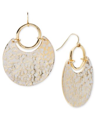 Style & Co - White Patina Gold-Tone Drop Earrings