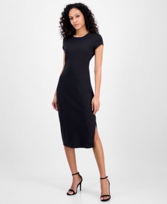 BOSS Orange - Women's Ribbed Side-Slit Open-Back Jersey Dress