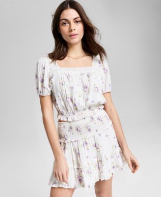 And Now This - Women's Floral Print Button-Front Blouse, Exclusively at Macy's