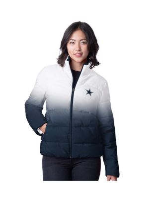 G-III 4Her by Carl Banks - Women's White Dallas Cowboys Overtime Ombre Full-Zip Puffer Jacket