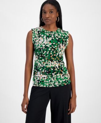 Bar III - Women's Abstract Printed Sleeveless Blouse