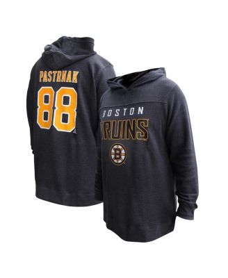 Profile - Women's David Pastrnak Black Boston Bruins Plus Size Name Number Thermal Pullover Hoodie