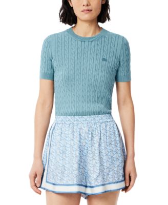 LACOSTE USA - Women's Cotton Short-Sleeve Sweater