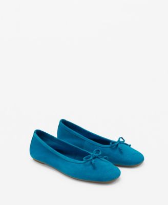 MANGO - Women's Bow Suede Ballerinas Shoes