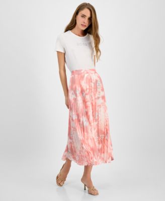 BOSS Orange - Women's Printed Pleated Midi Skirt