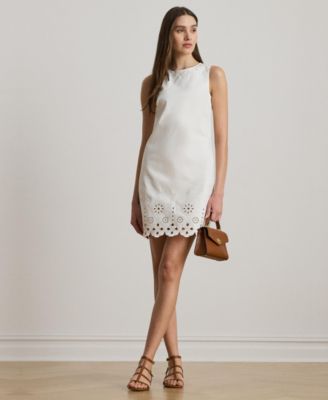 Lauren Ralph Lauren - Women's Eyelet Denim Sleeveless Shift Dress