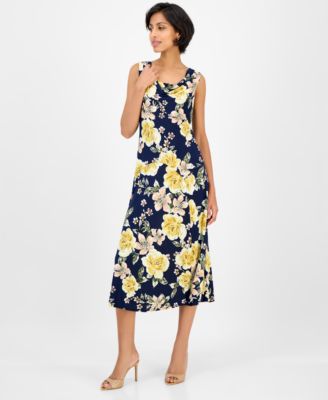 Robbie Bee - Women's Sleeveless Cowl-Neck Midi Dress