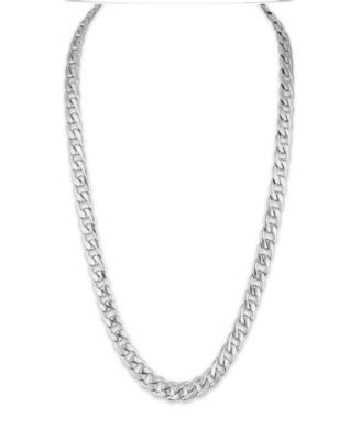 Macy's - Men's Cuban Link (11.75mm) 22" Chain in Yellow IP over Stainless Steel, Black IP over Stainless Steel or Stainless Steel