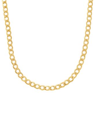 Italian Gold - Lightweight Curb Chain 22" Necklace in Italian 14k Gold