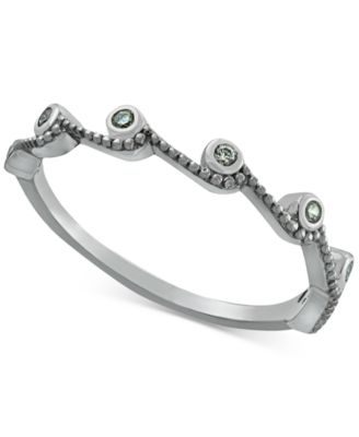 Macy's - Cubic Zirconia Wavy Statement Ring in Sterling Silver