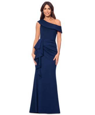 XSCAPE - Women's One-Shoulder Scuba Fit & Flare Gown