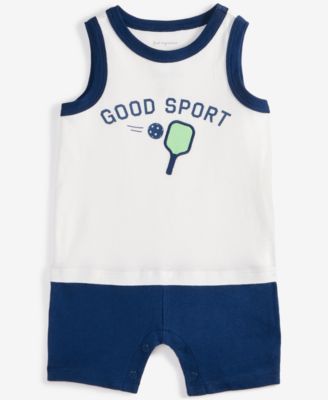 First Impressions - Baby Boys Good Sport Graphic Sunsuit
