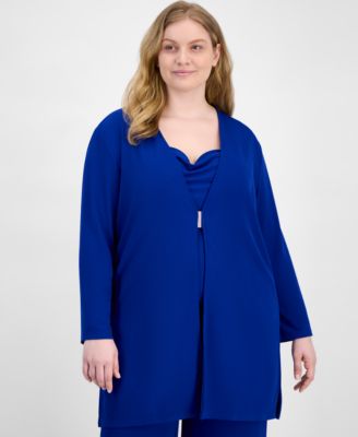 Anne Klein - Plus Size Textured Knit Cardigan