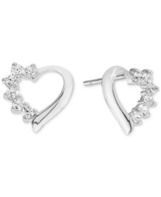 Macy's - Cubic Zirconia (1/4 ct. t.w.) Bow Post Earrings in Sterling Silver