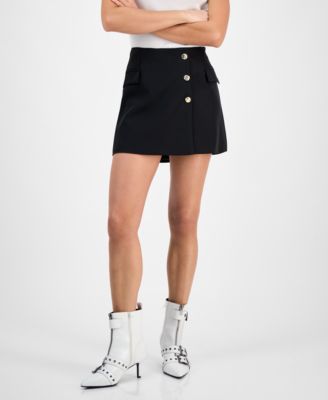 Bar III - Women's Envelope-Front Mini Wrap Skirt