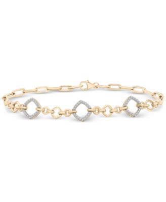 Wrapped in Love - Diamond Rhombus Link Bracelet (1/4 ct. t.w.) in 14k Yellow Gold