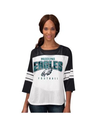 G-III 4Her by Carl Banks - Women's&nbsp; Black Philadelphia Eagles First Team 3/4-Sleeve Mesh T-shirt