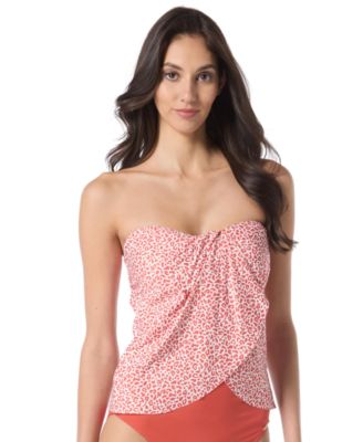 Vince Camuto - Women's Leopard-Print Draped Tankini Top