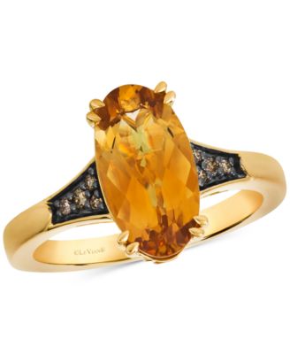 Le Vian - Chocolatier&reg; Cinnamon Citrine&reg; (2-1/2 ct. t.w.) & Chocolate Diamond&reg; (1/10 ct. t.w.) Ring in 14k Yellow Gold