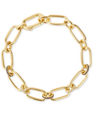 Le Vian - Chocolate Diamond&reg; (1/3 ct. t.w.) & Nude Diamond™ (1/4 ct. t.w.) Link Bracelet in 14k Yellow Gold