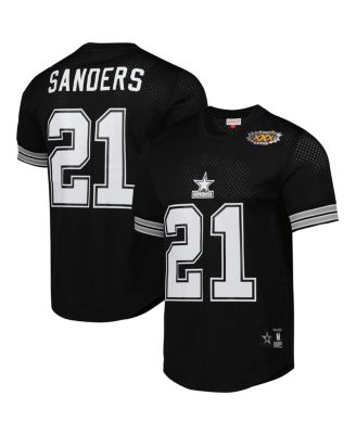 Mitchell & Ness - Men's Deion Sanders Black Dallas Cowboys Retired Player Name Number Mesh Top