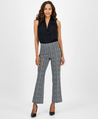 AK Anne Klein - Petite Printed Cool Crepe Pants