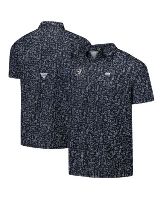 Columbia PFG - Men's Black Las Vegas Raiders Super Slack Tide Omni-Wick Button-Up Shirt