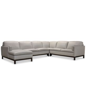 Furniture - Virton 136" 4-Pc. Leather Chaise Sectional Sofa, Created for Macy's