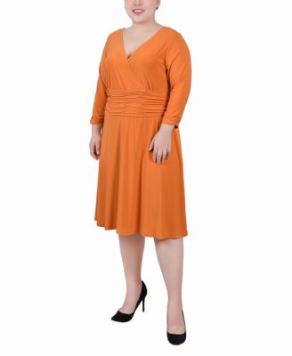 NY Collection - Plus Size Ruched A-Line Dress