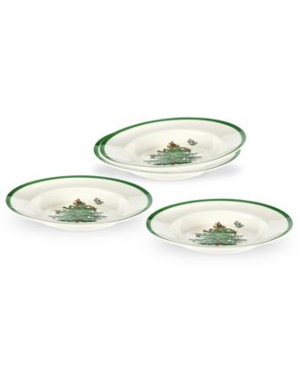 Spode - "Christmas Tree" Rim Soup Bowls, Set of 4
