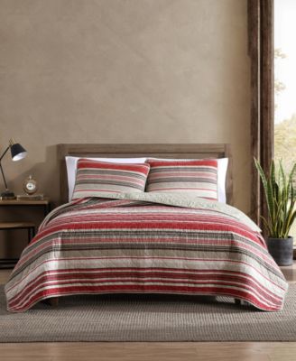 Eddie Bauer - Yakima Valley Stripe Persimmon Reversible 2-Piece Twin Quilt Set