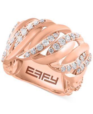 EFFY Collection - Diamond Chain Link Inspired Statement Ring (7/8 ct. t.w.) in 14k Rose Gold