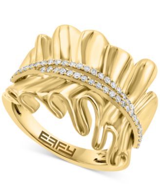 EFFY Collection - Diamond Double Row Wavy Statement Ring (1/4 ct. t.w.) in 14k Gold