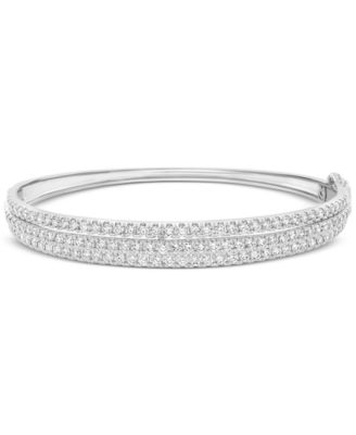 EFFY Collection - Lab Grown Diamond Triple Row Bangle Bracelet (4 ct. t.w.) in 14K White Gold