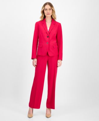 Le Suit - Women's Crepe Two-Button Jacket & Pull-On Pantsuit
